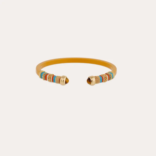 gas-bijoux-sari-orange-oeil-de-tigre-bracelet-jonc-ac-tate-fils-dor-s image 1