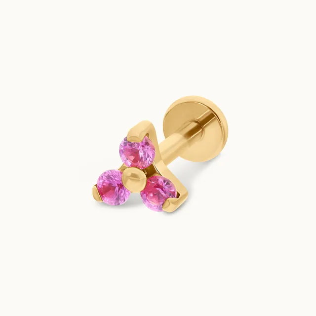 obsidian-piercing-trinity-basta-cosi-labret-titane-3-zircons-fuchsia-mauve-ou-or image 1