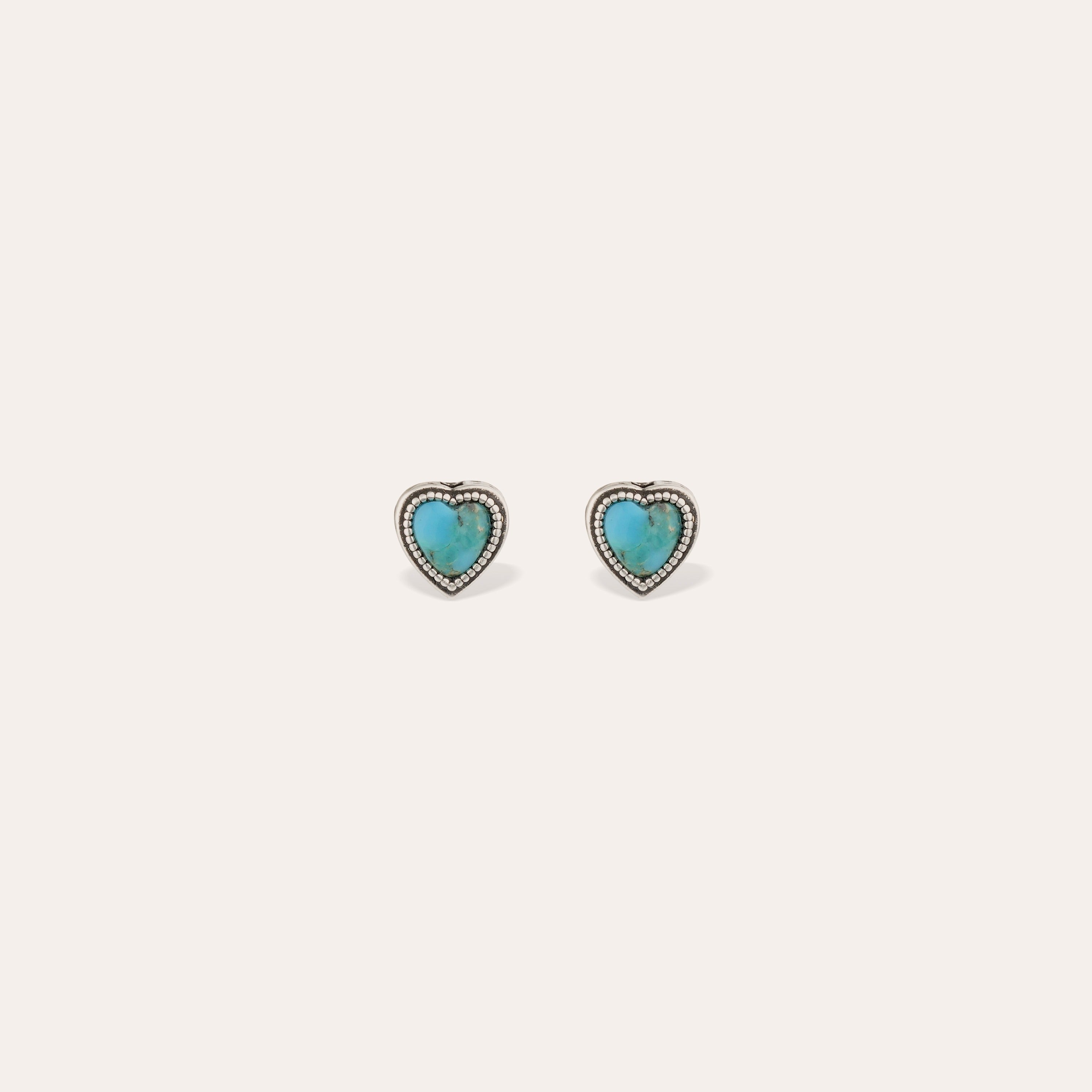 gas-bijoux-duality-amore-puce-d-oreille-argent-e-c-ur-grav-turquoise image 1