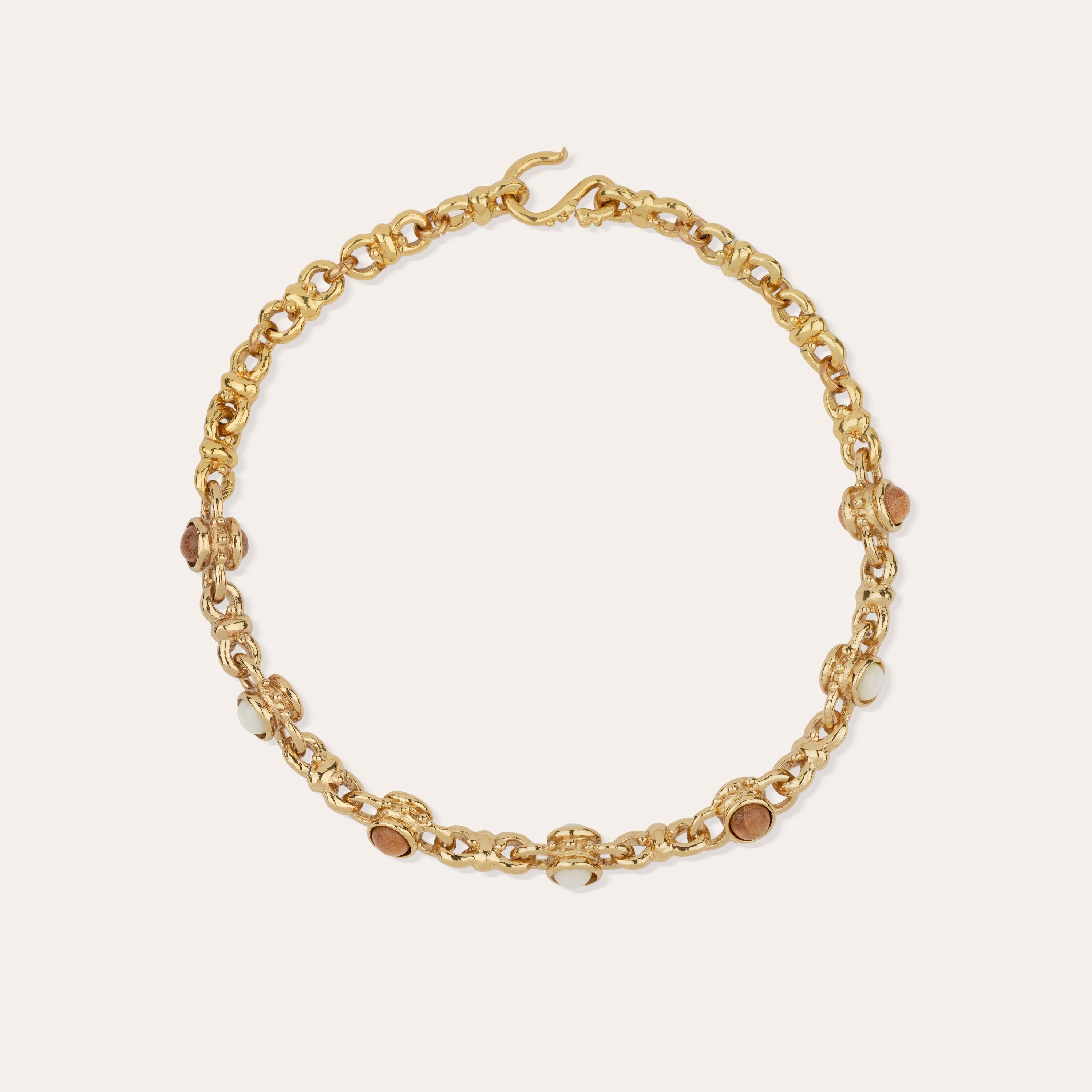 gas-bijoux-collier-amarante-cabochons-multi-dor-nacre-blanche-bois image 1