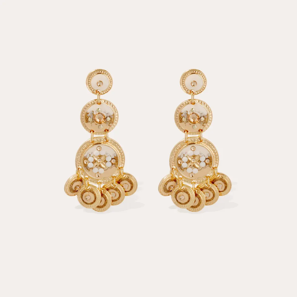 gas-bijoux-boucles-d-oreilles-sequin-trois-rangs-pendantes-dor-es-mail-et-strass image 1