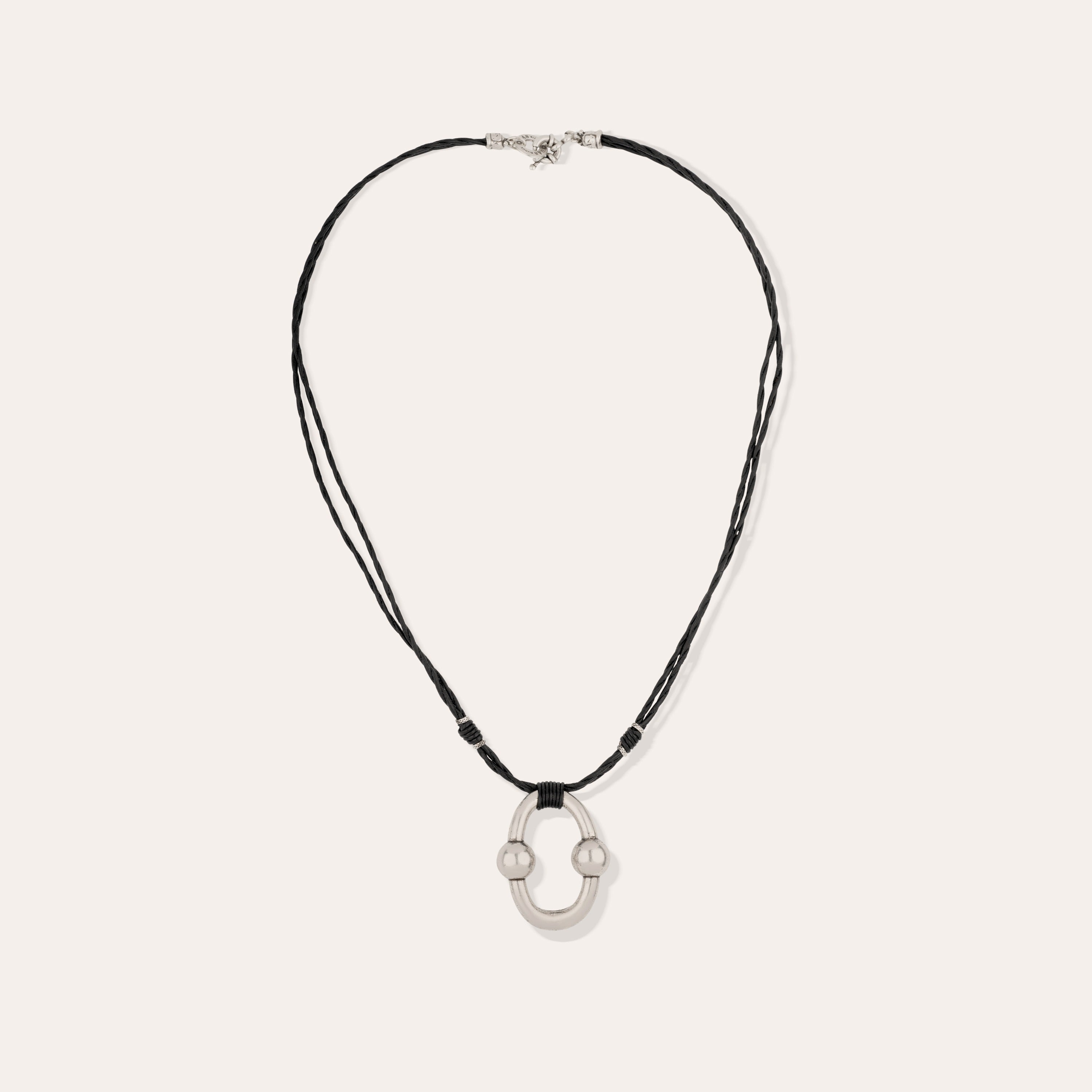 gas-bijoux-collier-rive-cuir-argent-pendentif-maillon-et-cordon-cuir image 3