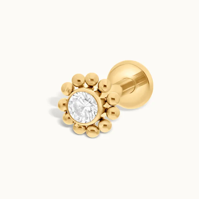 obsidian-piercing-epsilon-labret-titane-pvd-gold-cristal-central-et-fines-perles image 1