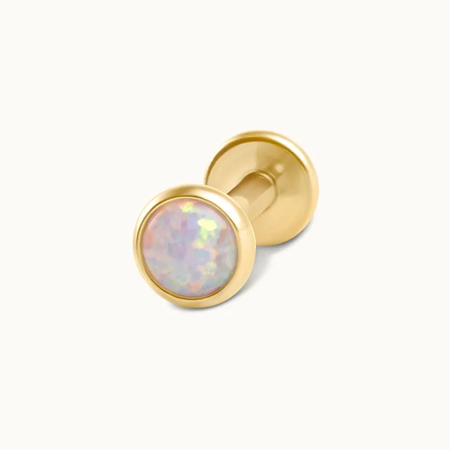 obsidian-piercing-cabochon-opale-blanche-piercing-titane-opale-blanche-ronde-1-2 image 1