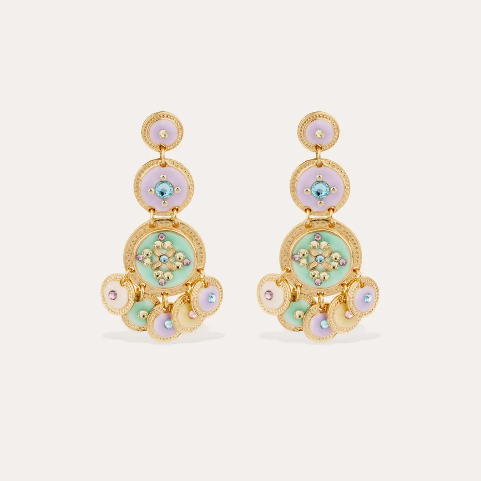 gas-bijoux-sequin-trois-rangs-boucles-d-oreilles-pendantes-dor-es-l-or-fin image 1
