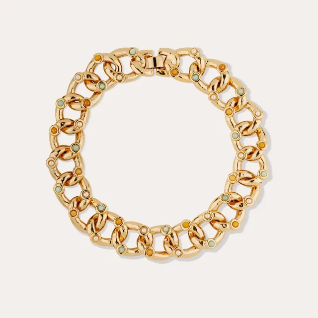 gas-bijoux-collier-mitsi-petit-mod-le-laiton-dor-l-or-fin-amazonite-maille-gourm image 1