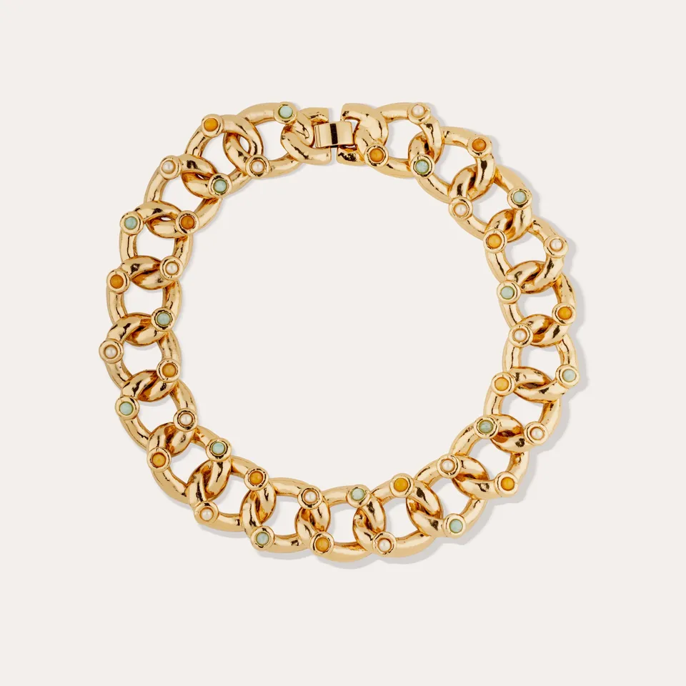gas-bijoux-collier-mitsi-petit-mod-le-laiton-dor-l-or-fin-amazonite-maille-gourm image 1