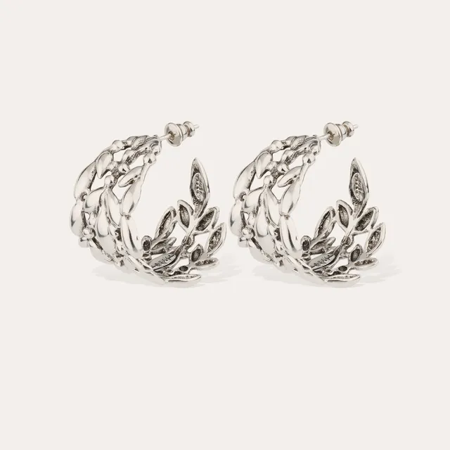 gas-bijoux-olea-boucles-d-oreilles-cr-oles-petit-mod-le-argent-es-feuille-d-oliv image 1