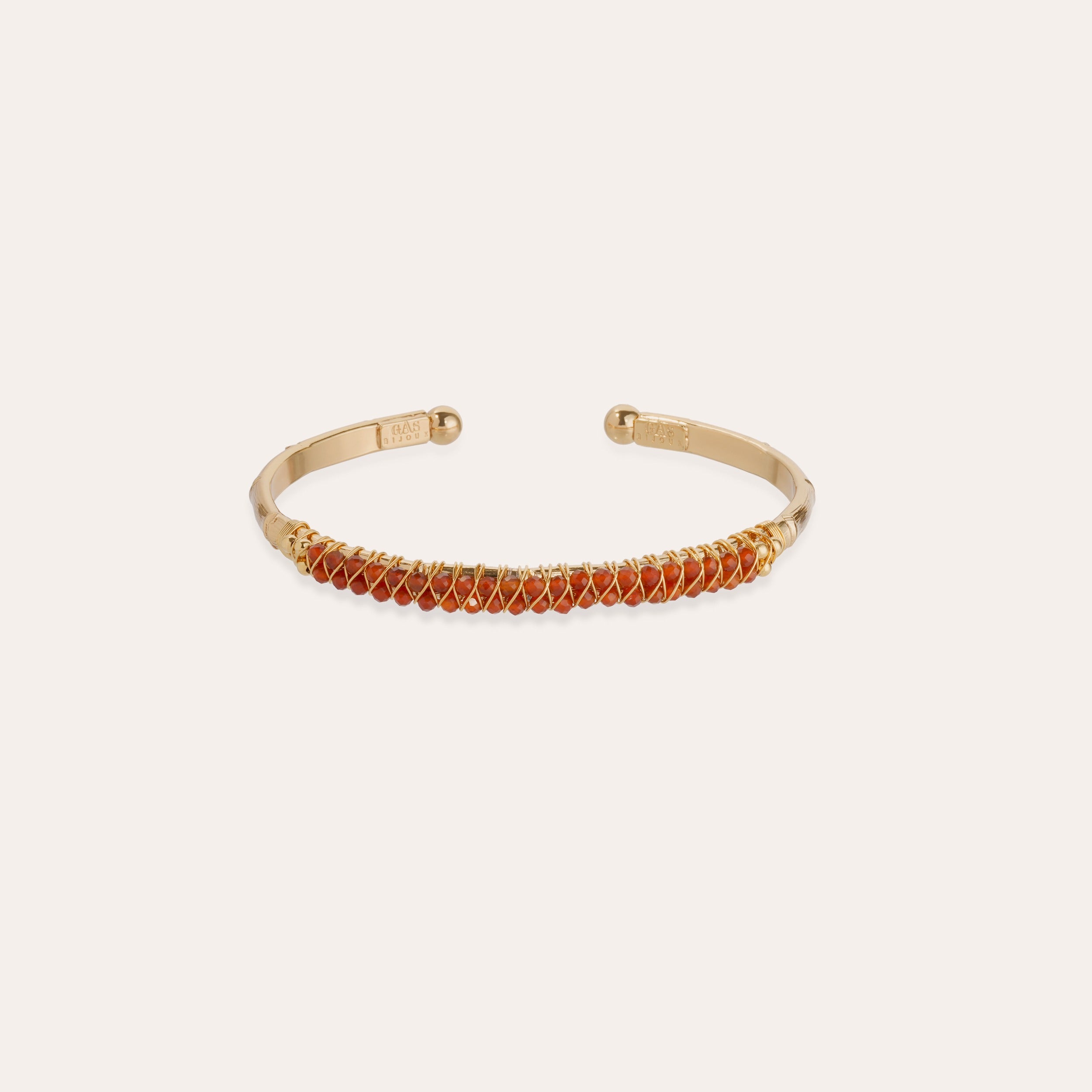 gas-bijoux-bracelet-lyre-jonc-grand-mod-le-dor-cornaline image 1