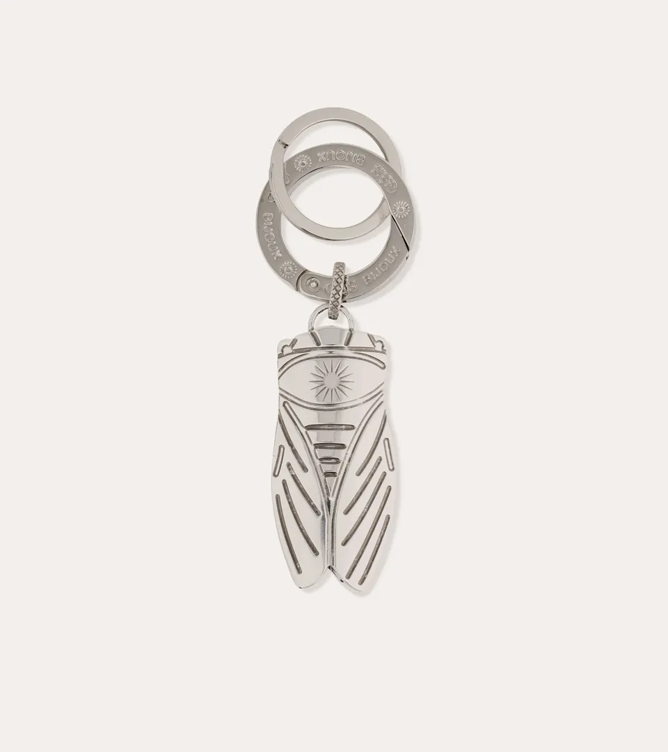 gas-bijoux-porte-cl-s-cigale-grand-mod-le-laiton-argent-grav-la-main-fait-main-m image 1