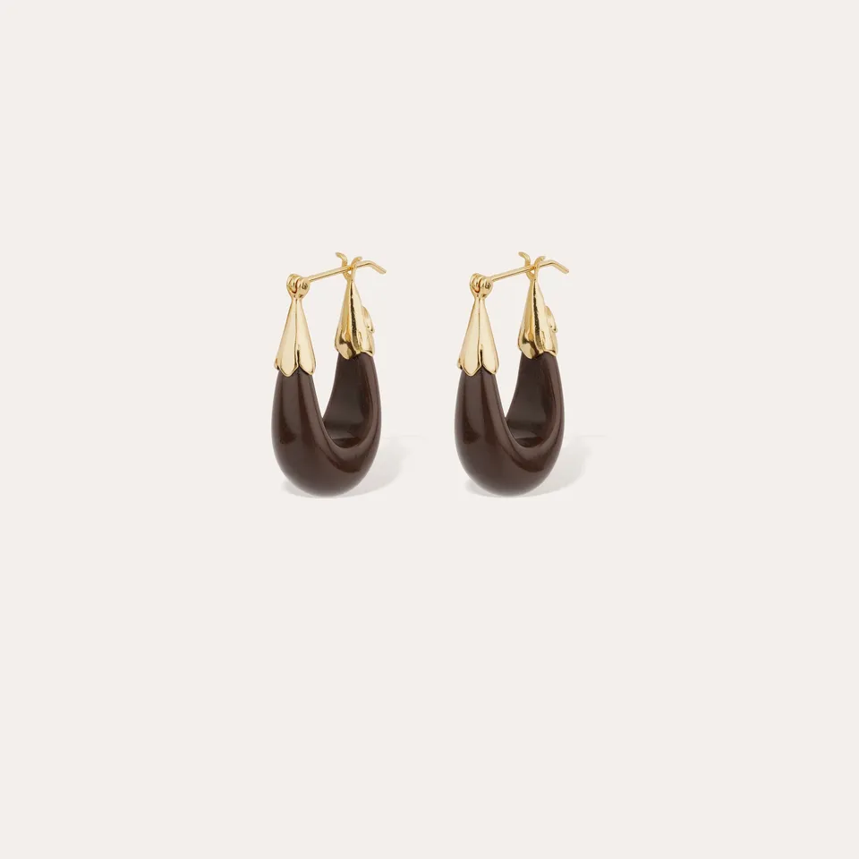 gas-bijoux-boucles-d-oreilles-cume-petit-mod-le-ac-tate-marron-dor-es-l-or-fin image 1