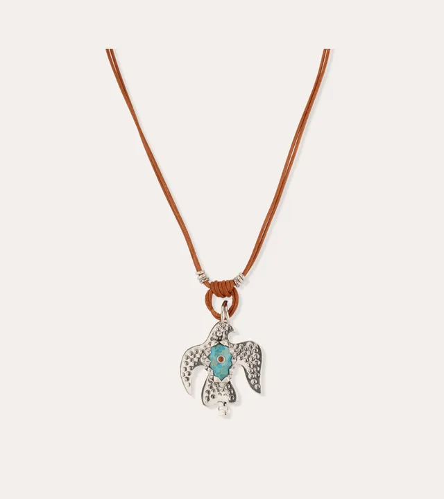 gas-bijoux-collier-eagle-cuir-pendentif-aigle-turquoise-homme image 1