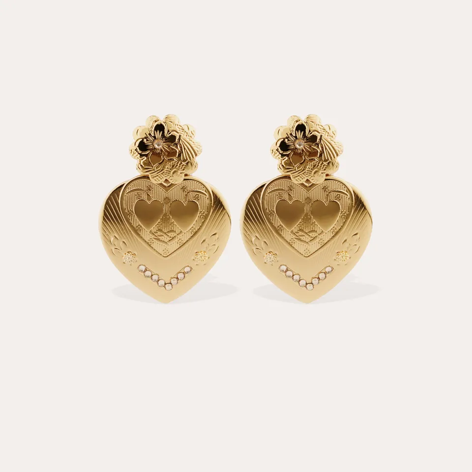 gas-bijoux-boucles-d-oreilles-i-love-you-pendantes-coeurs-dor-s-l-or-fin image 1