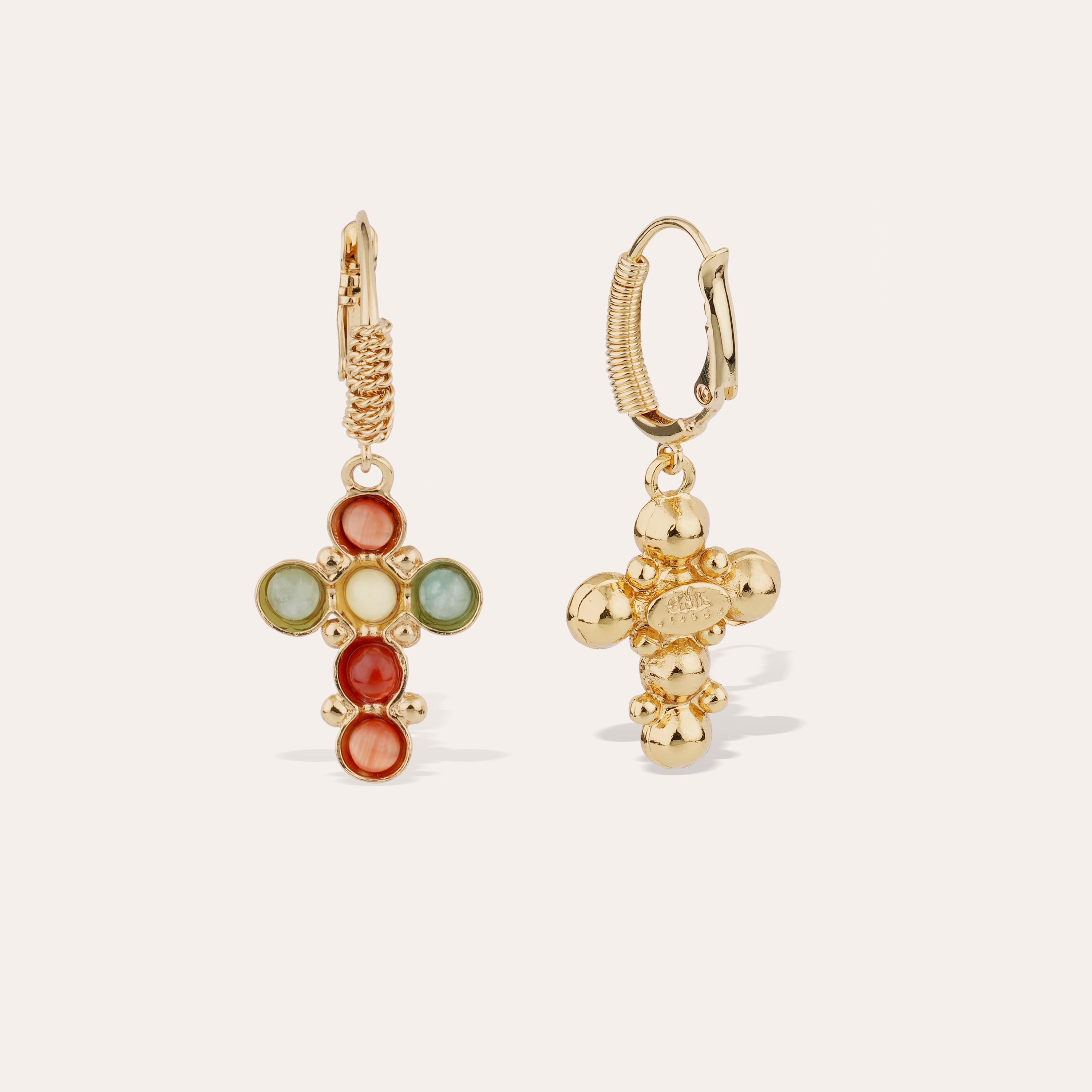 gas-bijoux-boucles-d-oreilles-tao-cruzita-dor-es-l-or-fin-croix-cabochons-cornal image 2