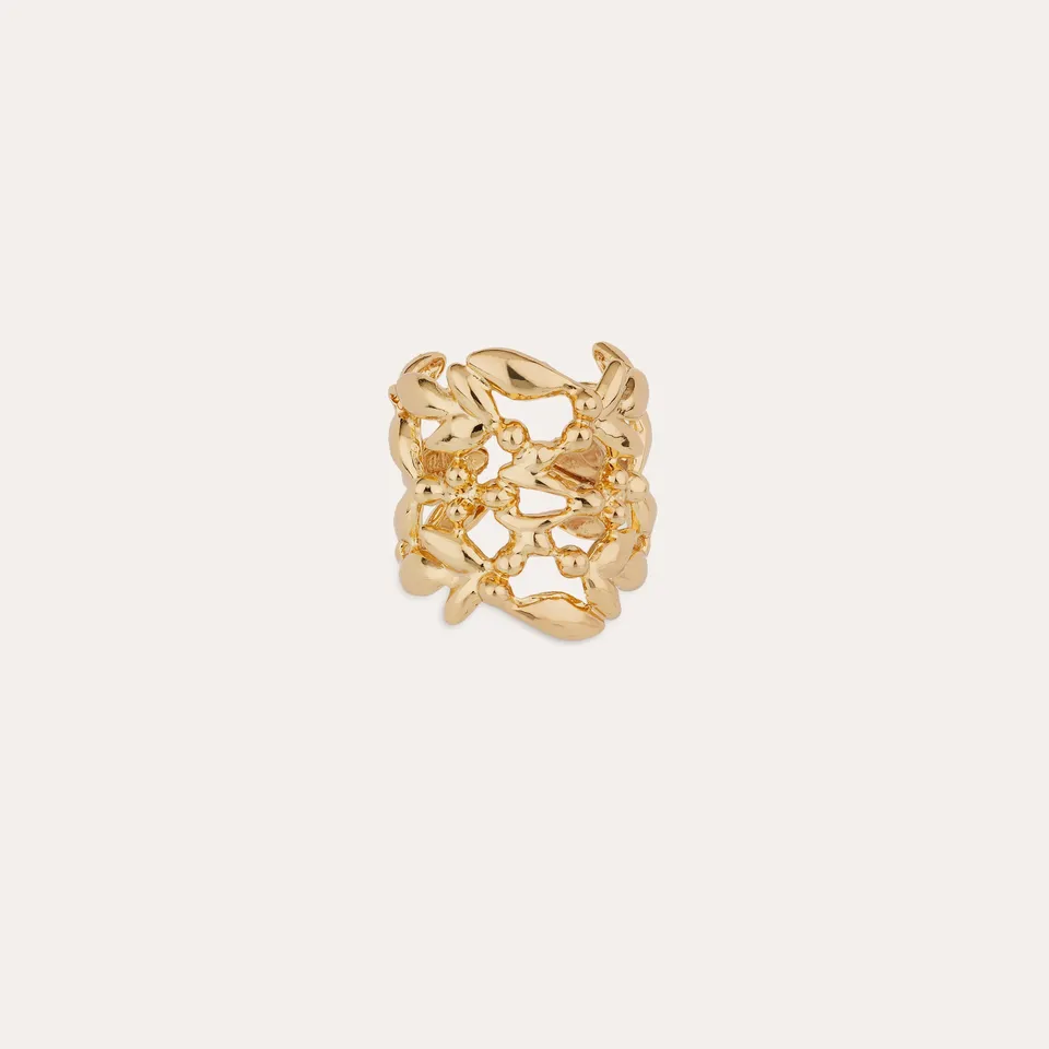 gas-bijoux-bague-olea-manchette-dor-e-l-or-fin-inspir-e-de-la-feuille-d-olivier image 1