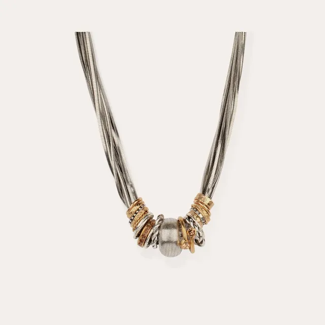 gas-bijoux-jos-bicolore-collier-argent-et-dor-l-or-fin-cha-nes-vintage image 1