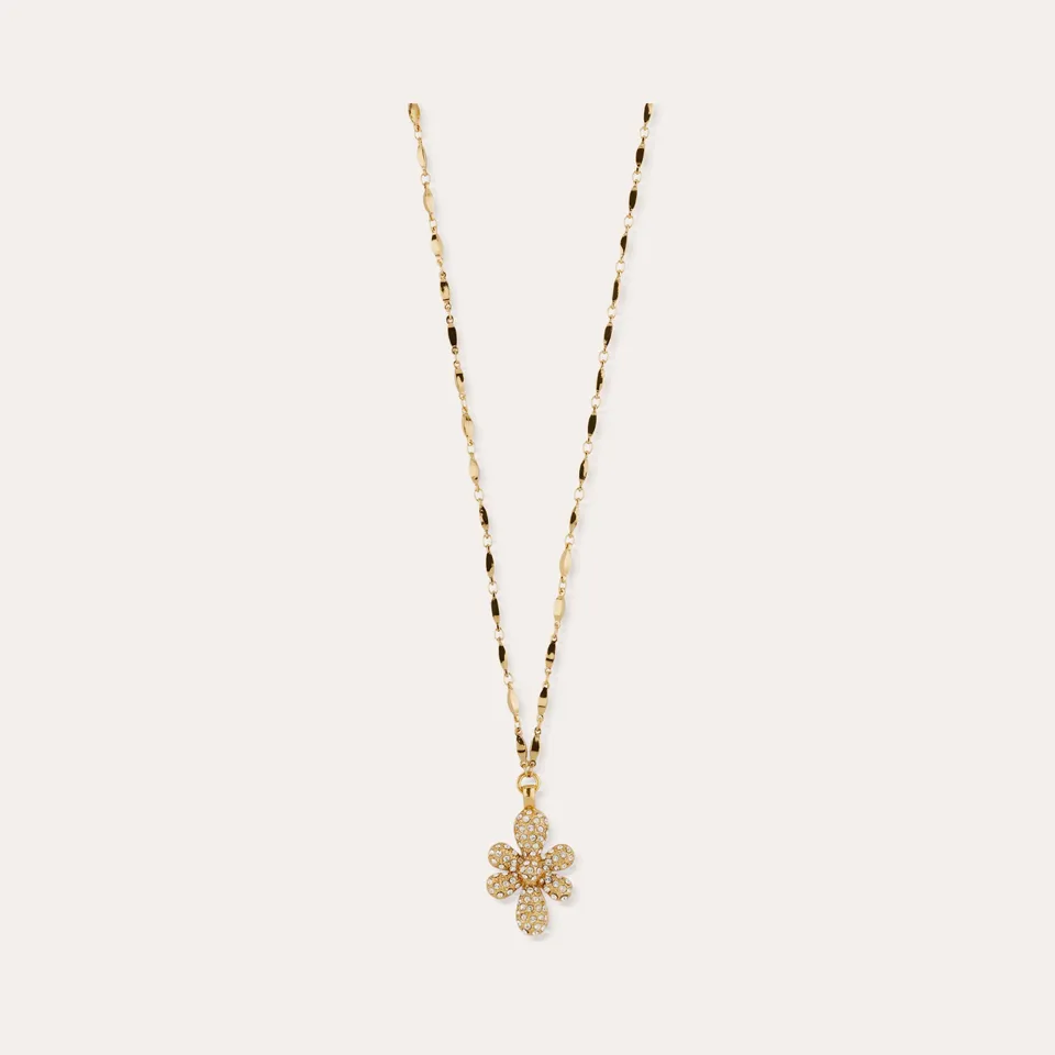gas-bijoux-sautoir-agapa-strass-fleur-en-relief-pav-e-dor-e-l-or-fin-longue-cha- image 1